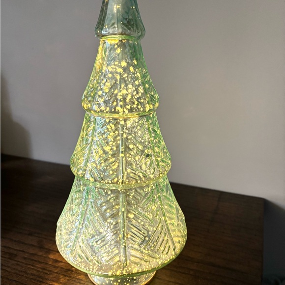 Aqua Mercury Glass LED Light up Holiday Tree - Picture 2 of 7